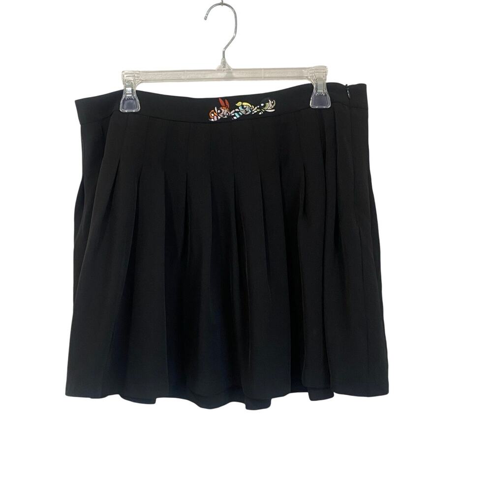 Dolls Kill Powerpuff Girls Fly To The Rescue Black Pleated Mini Skirt XXL